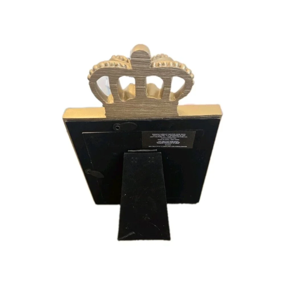 New Royal Gold Juicy Couture Crown Hollywood Regency Picture Frame 4x4